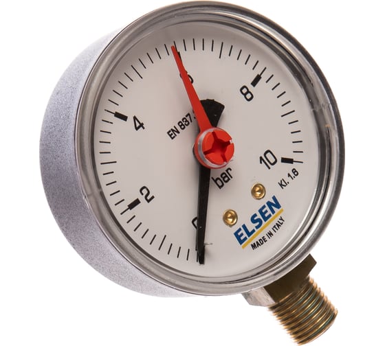 Манометр 63 мм, 1/4", радиальный, PN бар-0-10 ELSEN EM63.10 1