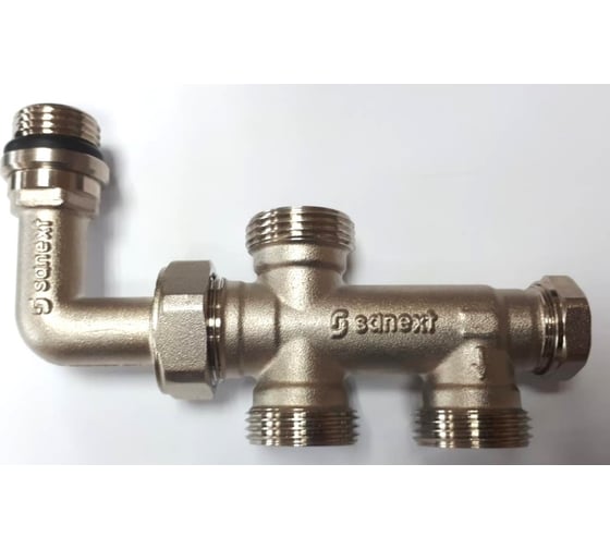 Узел бокового подключения радиатора SANEXT НР 1/2" x ВР 3/4" Евроконус 4963