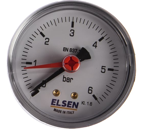 Манометр 63 мм, 1/4", осевой, PN бар-0-6 ELSEN EMO63.06 1