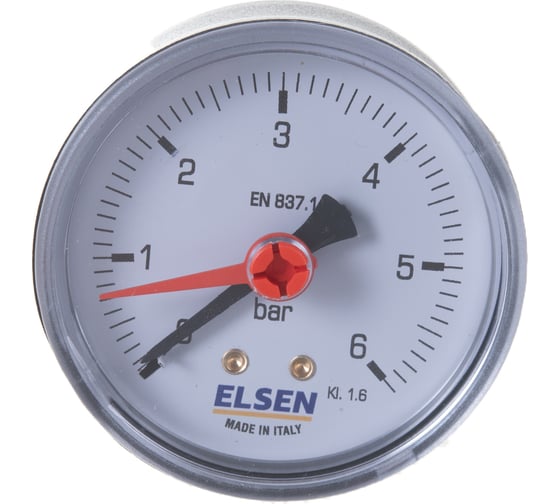 Манометр 63 мм, 1/4", осевой, PN бар-0-6 ELSEN EMO63.06