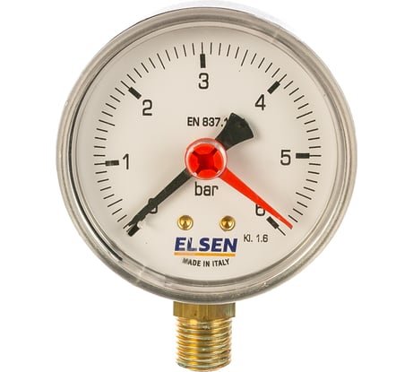 Манометр 63 мм, 1/4", радиальный, PN бар-0-6 ELSEN EM63.06