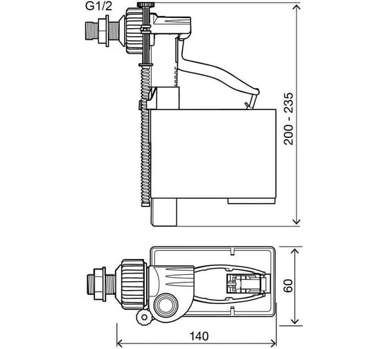Наполнительный клапан OLI Uni Jolly боковая подводка, 1/2", латунь 560170