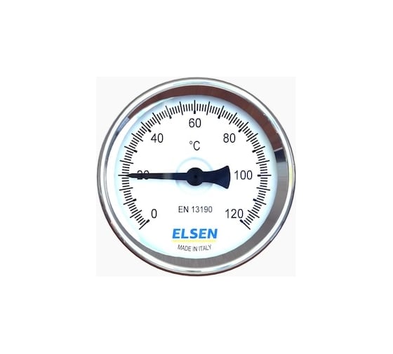 Биметаллический термометр ELSEN Ø-63, 1/2", В, осевой, шток-40 мм, D штока 9 мм 36563088