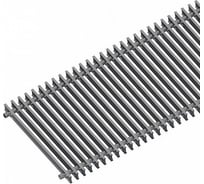 Роликовая решетка для конвектора ELSEN ширина 228 мм, длина 2888 мм, анодированная в натуральный алюминий EGL.228.2888.RR