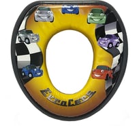 Мягкое детское сиденье для унитаза Мультипласт (30) с рисунком «гоночные машинки» MPG9369