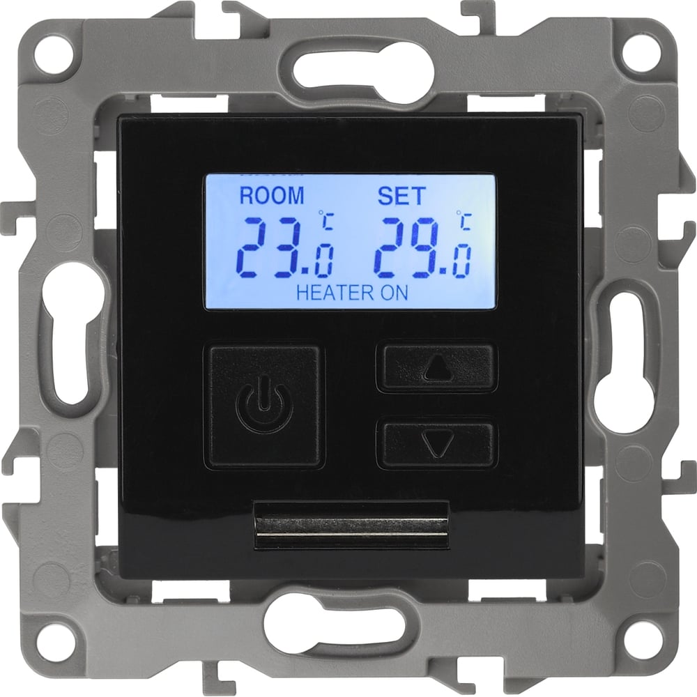 Терморегулятор универсальный 230В, Imax16А, IP20, чёрный ЭРА 12-4111-06 ...