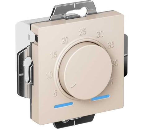 Электронный термостат для теплого пола Systeme Electric Atlasdesign бежевый с датчиком, 10a, механизм ATN000235