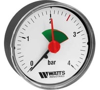 Манометр Watts аксиальный F+R150 0-4бар, корпус 80mm 1/4" MAS PB45M611 10008022