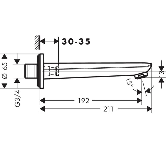 Излив для ванны HANSGROHE Novus 71320000 00000057798