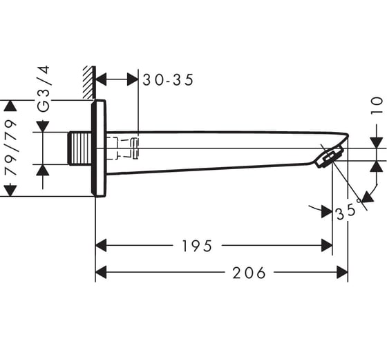 Излив для ванны HANSGROHE Logis 71410000 00000035203