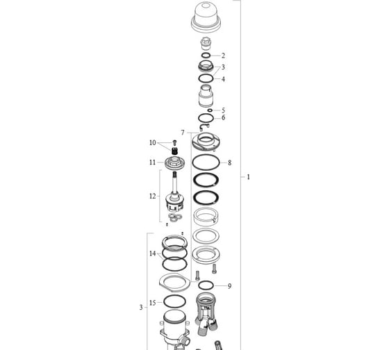 Скрытая часть смесителя для ванны на 2 отверстия Hansgrohe Metropol 13159180 00054801
