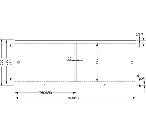 Фронтальная панель Cersanit универсальная тип 2 150 PA-TYPE2 150-W, 00000071443