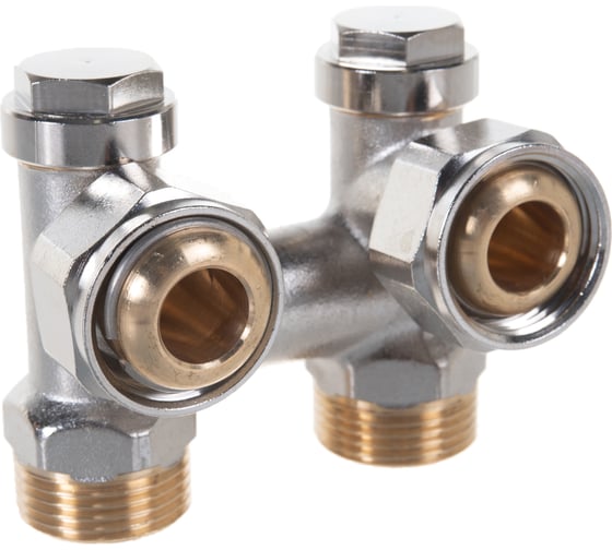 Узел Oventrop Multiflex V, запорно-присоединительный, угловой H-образный, 3/4", 3/4", 1016242