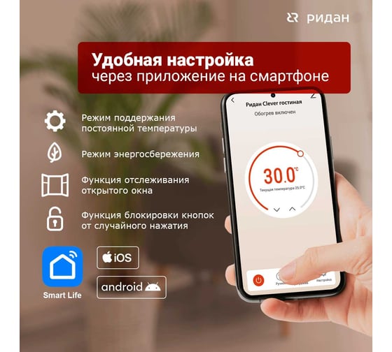 Терморегулятор Ридан clever черный 21RT0109R