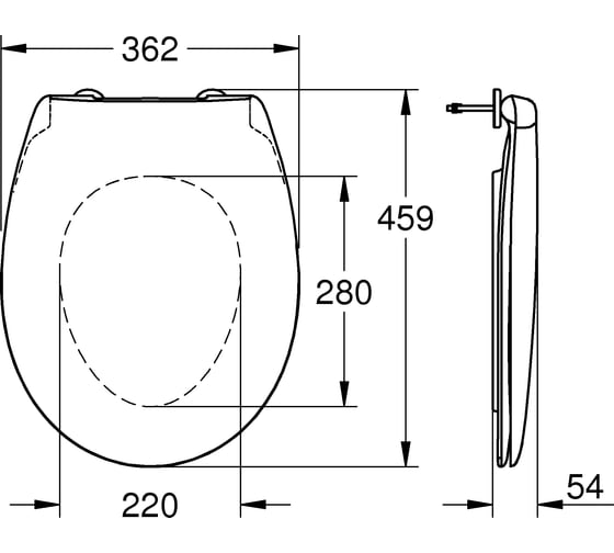 Сиденье для унитаза с микролифтом GROHE Bau Ceramic 39493000