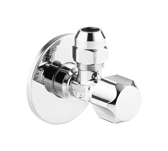 Угловой вентиль с металлической розеткой GROHE 1/2"x3/8" 2201800M 1