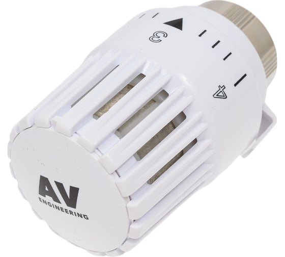 Кран вентильный для радиатора AV Engineering 1/2x1/2 осевой с термоголовой AVE298612