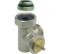 Термостатический левый осевой вентиль GUARDO ( Hummel Designtechnik) 3/4НРx1/2НР (под евроконус, накидная гайка с ниппелем), матовый никель 2484353580