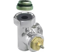 Термостатический левый осевой вентиль GUARDO ( Hummel Designtechnik) 3/4НРx1/2НР (под евроконус, накидная гайка с ниппелем), хром 2484353502