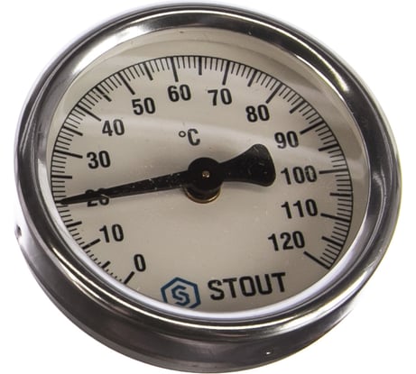 Термометр биметаллический накладной с пружиной STOUT RG008Q0C17VFTU