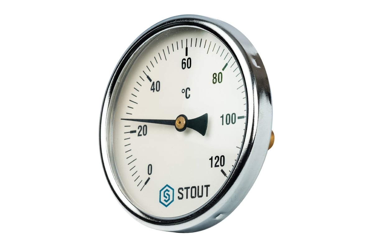 Термометр биметаллический с погружной гильзой STOUT RG008Q0C17KNT1 ...