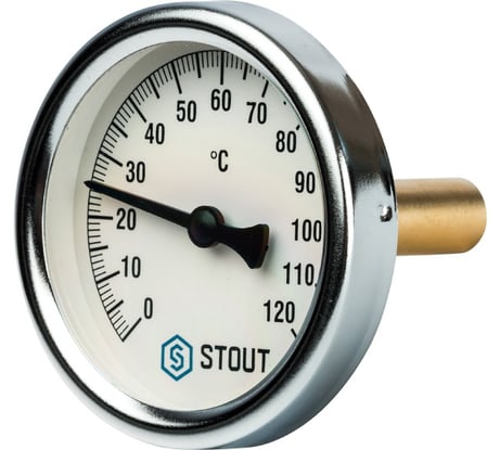 Термометр биметаллический с погружной гильзой, корпус STOUT RG008Q0C179RQQ