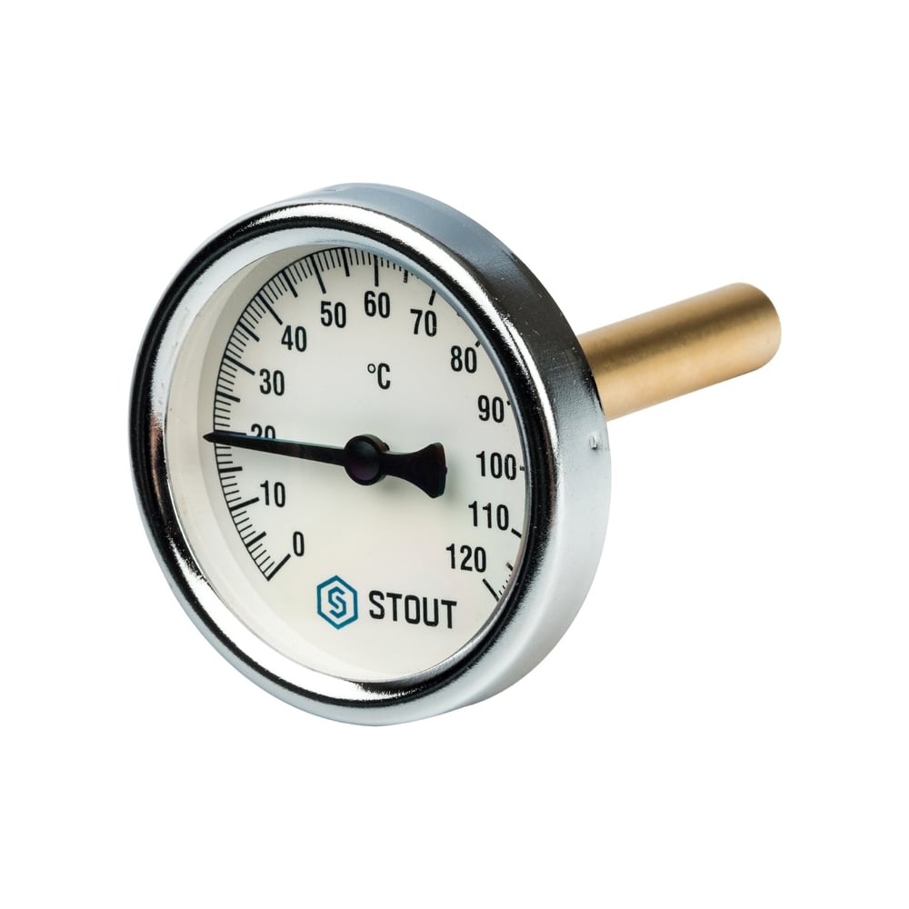 Термометр биметаллический с погружной гильзой STOUT RG008Q0C17DBC6 ...