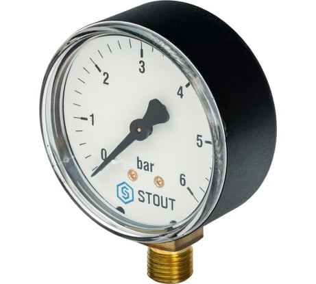 Манометр радиальный Корпус Dn 63 мм, 1/4" STOUT RG008Q0C197C8O