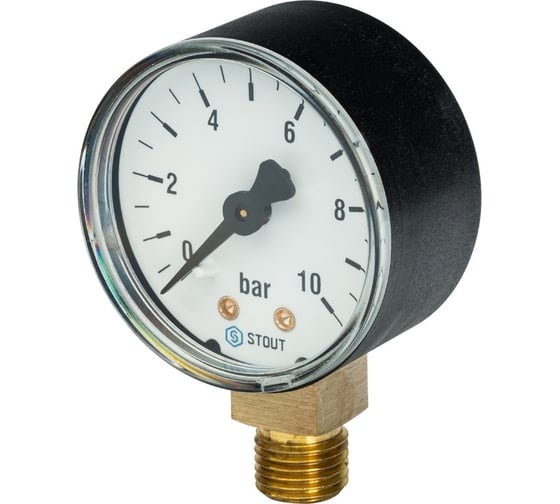 Манометр радиальный Корпус Dn 50 мм, 1/4" STOUT RG008Q0C19C2H5 1