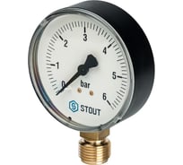Манометр радиальный Корпус Dn 80 мм, 1/2" STOUT RG008Q0C199OH0
