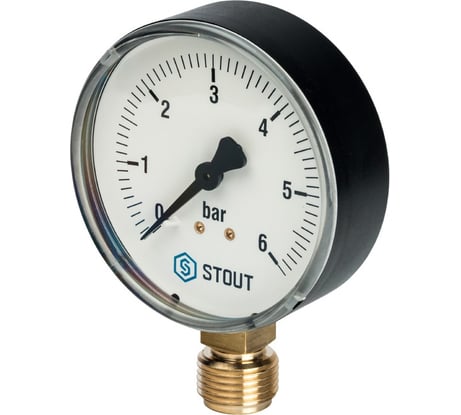 Манометр радиальный Корпус Dn 80 мм, 1/2" STOUT RG008Q0C199OH0