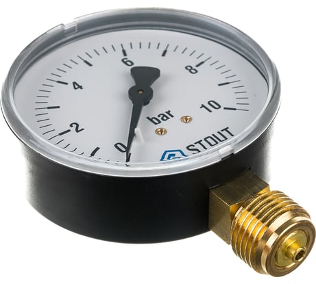 Манометр радиальный Корпус Dn 80 мм, 1/2" STOUT RG008Q0C19GGHC
