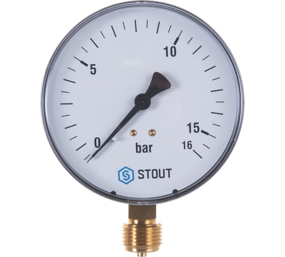 Манометр радиальный Корпус Dn 100 мм, 1/2" STOUT RG008Q0C19O4Q4