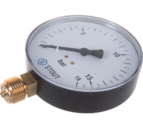 Манометр радиальный Корпус Dn 100 мм, 1/2" STOUT RG008Q0C19O4Q4