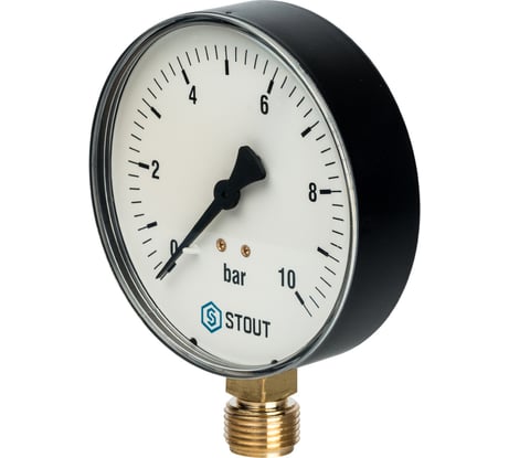 Манометр радиальный Корпус Dn 100 мм, 1/2" STOUT RG008Q0C19JA1L