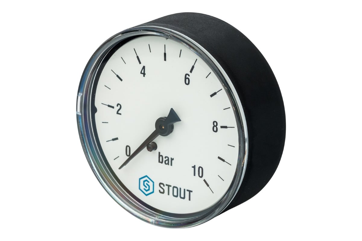 Манометр аксиальный Корпус Dn 63 мм, 1/4\" STOUT RG008Q0C192CO6 ...