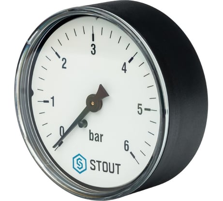 Манометр аксиальный Корпус Dn 63 мм, 1/4" STOUT RG008Q0C18TNVS