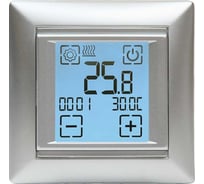 Электронный сенсорный программируемый терморегулятор для систем нагрева SPYHEAT ( +15с- +45с) SDF-421H  (серебро)