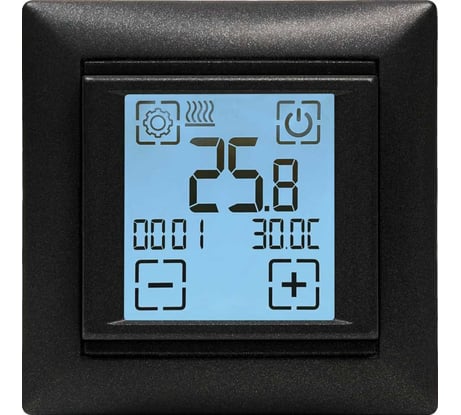 Электронный сенсорный программируемый терморегулятор для систем нагрева SPYHEAT ( +15с- +45с) SDF-421H  (графит)