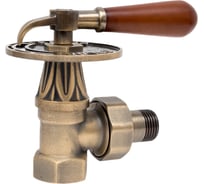 Угловой вентиль РАДИМАКС RETROstyle латунный 1/2", с дер. ручкой RS 217B 1/2