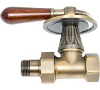 Вентиль РАДИМАКС RETROstyle латунный 1/2", с деревянной ручкой, прямой v 675L 1/2