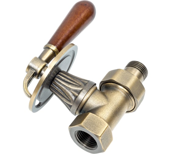 Вентиль РАДИМАКС RETROstyle латунный 1/2", с деревянной ручкой, прямой v 675L 1/2