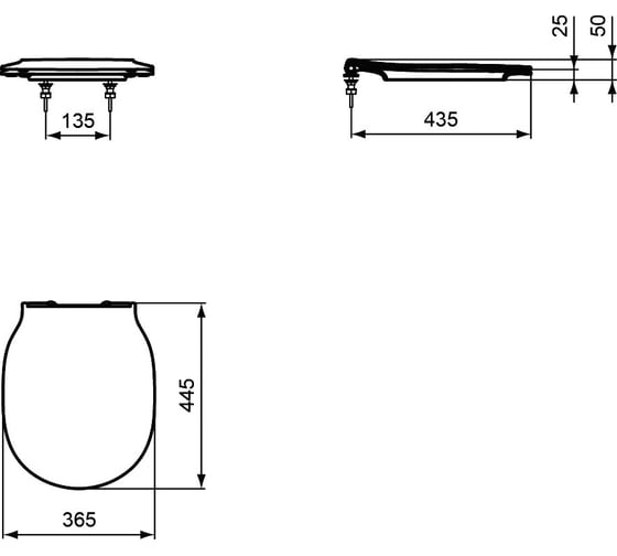 Крышка-сиденье с микролифтом Ideal Standard Connect Air петли хром E036601
