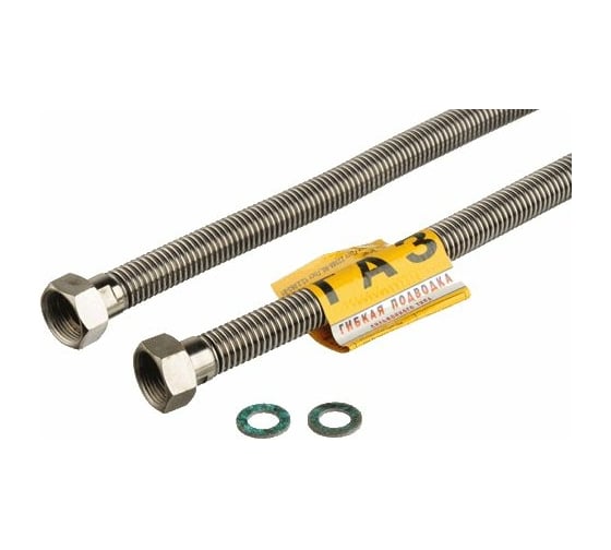 Сильфонная подводка для газа Kensudo 1/2" 50 см, внутренняя/внутренняя 26705