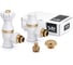 Комплект SR Rubinetterie Liberty 1/2 x 3/4 угловой, белый RAL9010, 0320-2000V00A 1