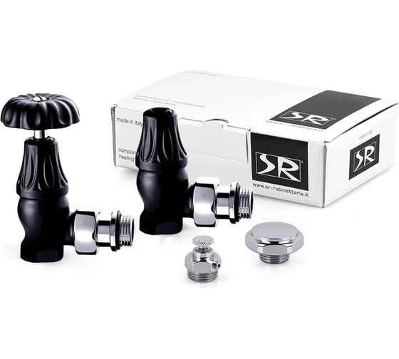 Комплект SR Rubinetterie Old Style 1/2 угловой, цвет черный матовый, K337-1500VC0S