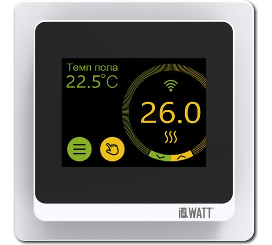 Программируемый терморегулятор с цветным сенсорным tft дисплеем smart heat wi-fi и голосовым управлением алиса (белый) IQWATT 400110