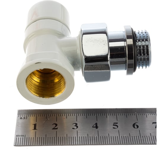 Запорный угловой клапан SR Rubinetterie Ovus 1/2, цвет белый 0453-1500VC0A
