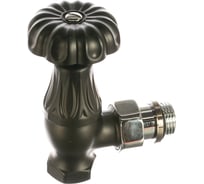 Угловой клапан для радиатора SR Rubinetterie ретро, 1/2, цвет черный матовый 0337-1500VC0S