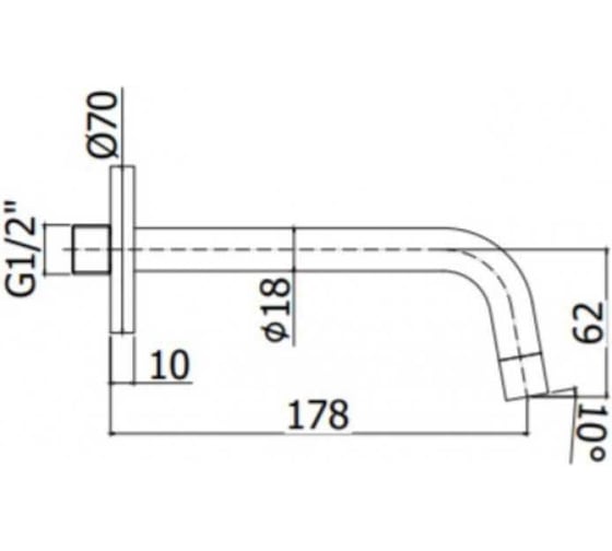 Излив из стены Paffoni Light черный матовый ZBOC093NO (262989) 00262989
